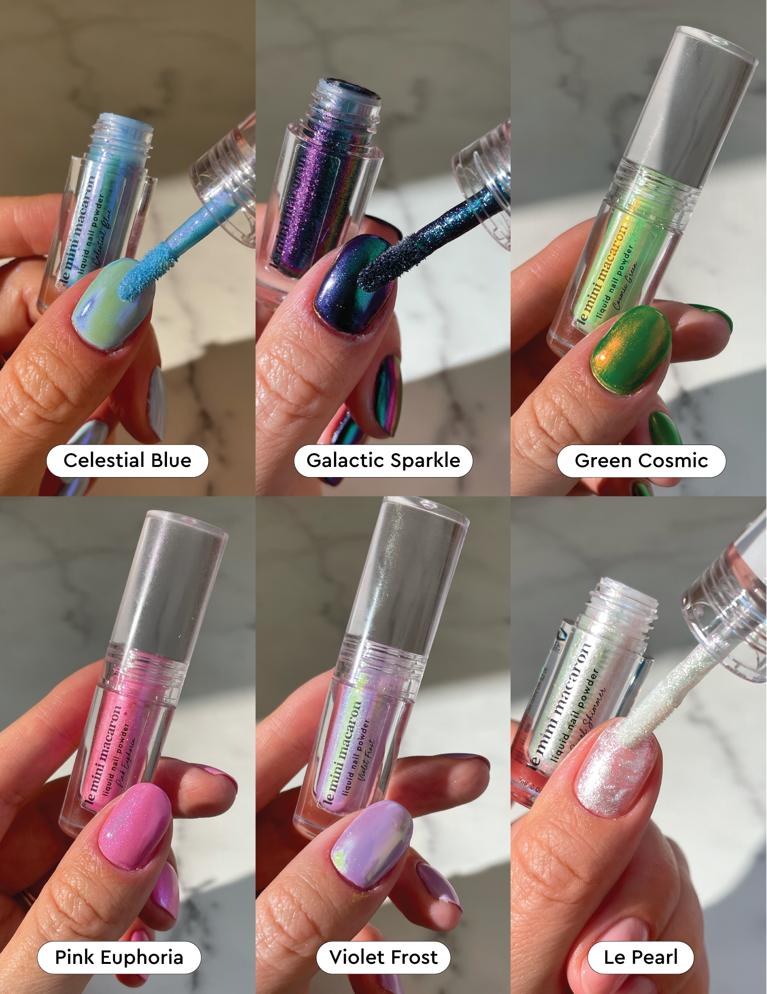 Stardust Liquid Nail Powder & Top Coat Bundle - Color Collage