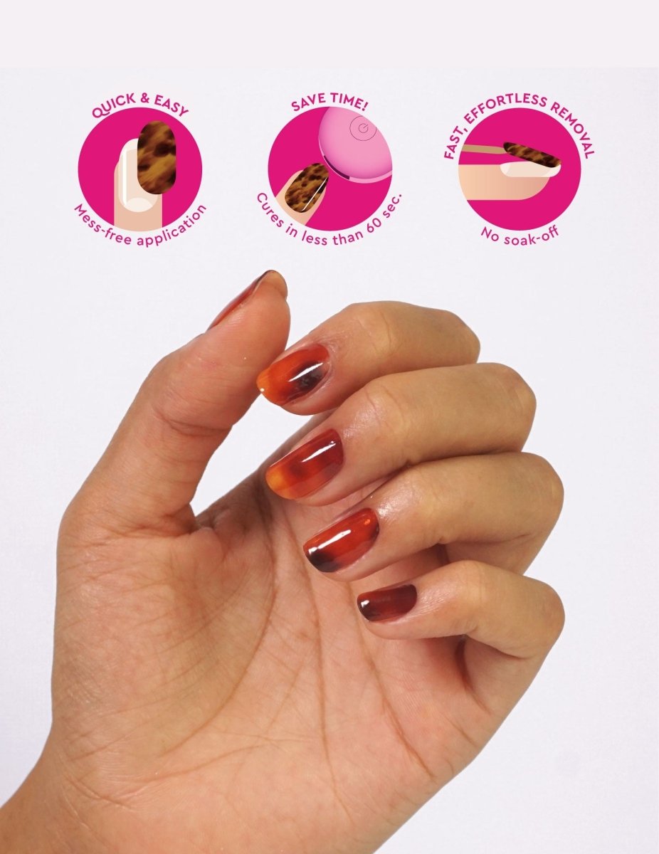 Gel Nail Strips - Tortoise Shell - Gel Nail Strips