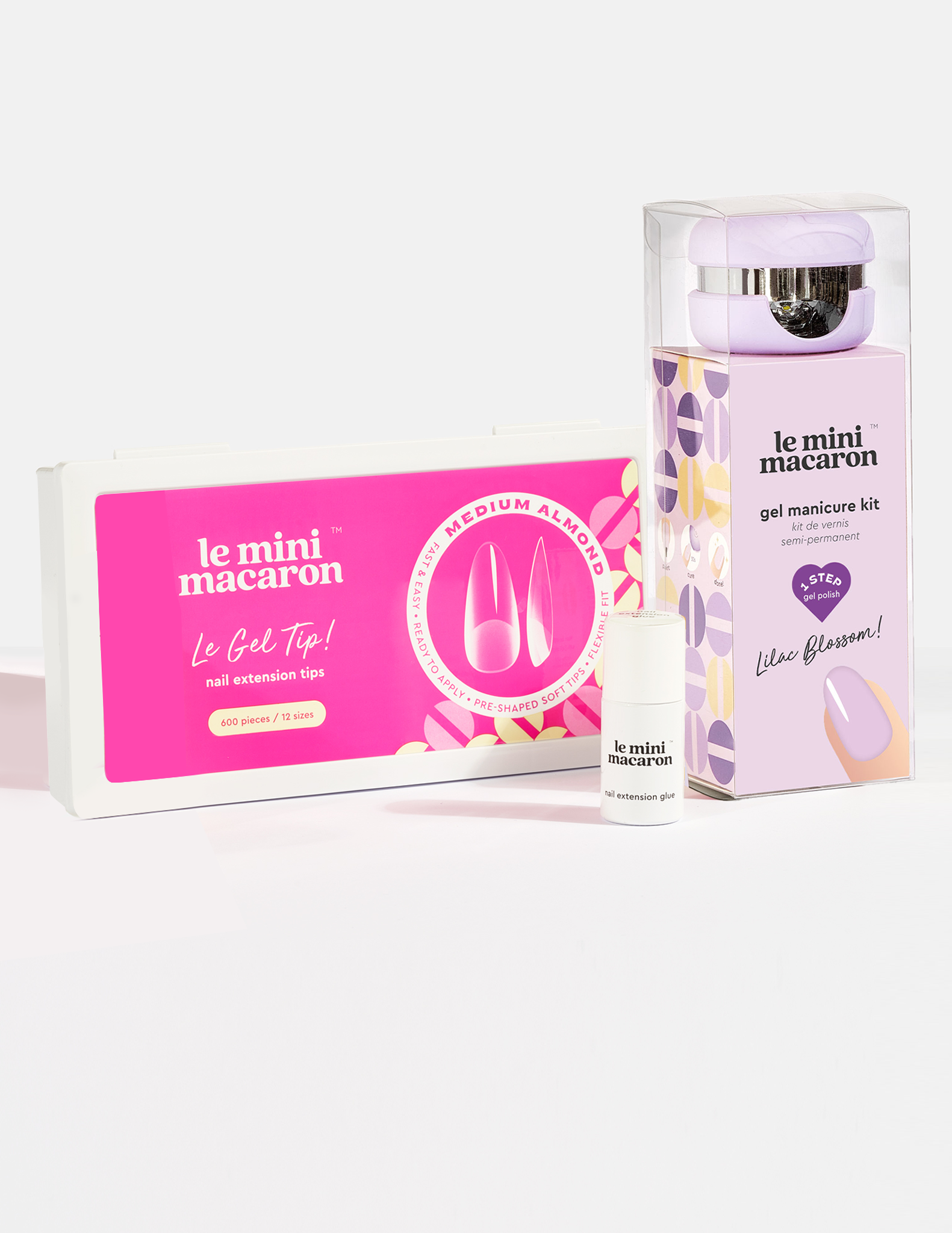Lilac Blossom Kit + Le Gel tips + Glue + Lamp Extension Bundle