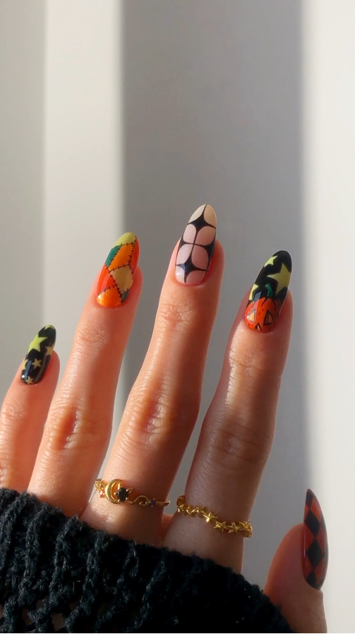 Retro Pumpkin Mani