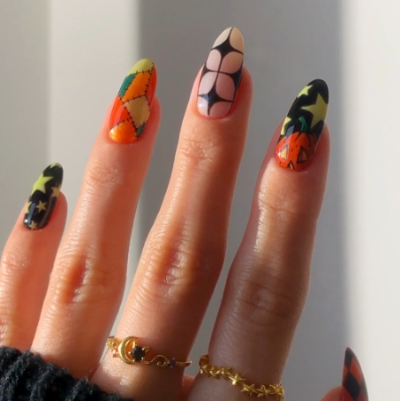 Retro Pumpkin Mani