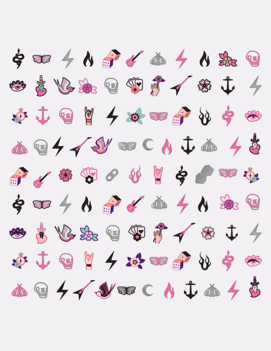 Gothic Girl - Mini Nail Stickers - Sticker