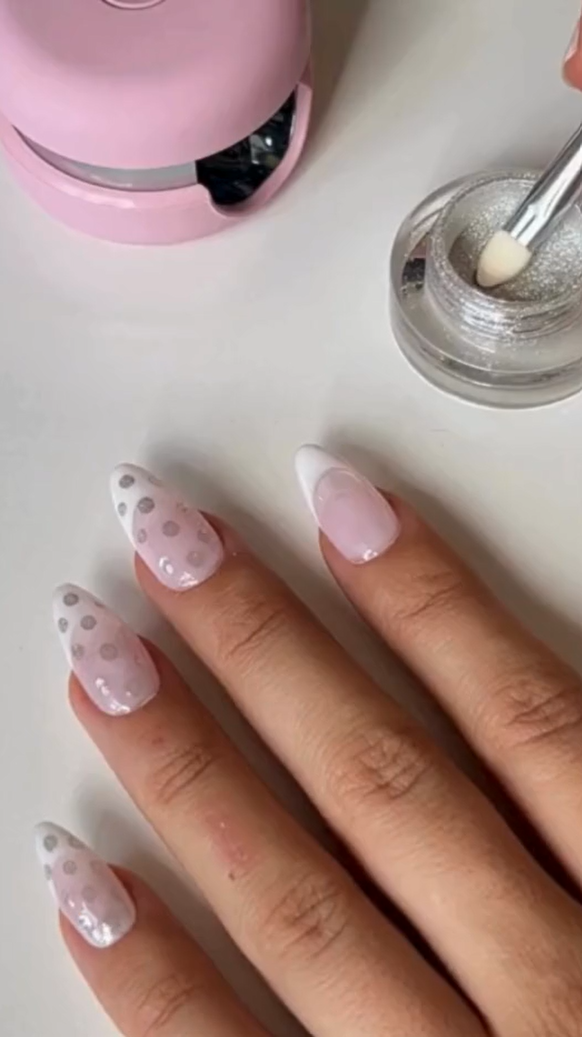 Silver Chrome Polka Dots